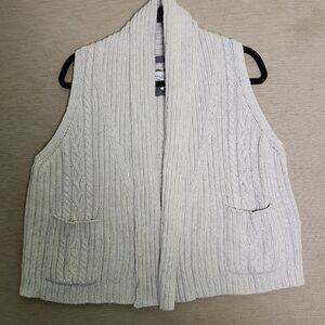 Cable Knit Cream Colored Sweater Vest, Aeropostale, Women's Size XL